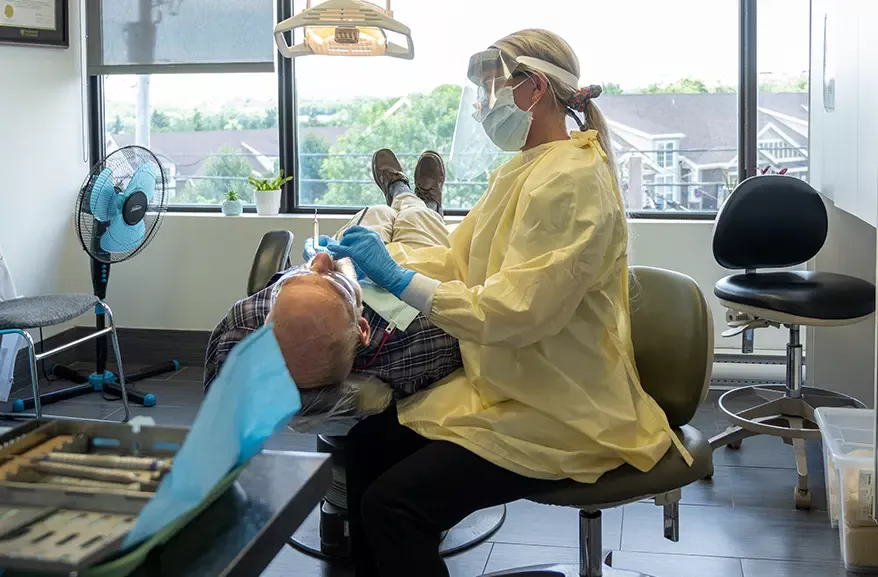 dentist with patient